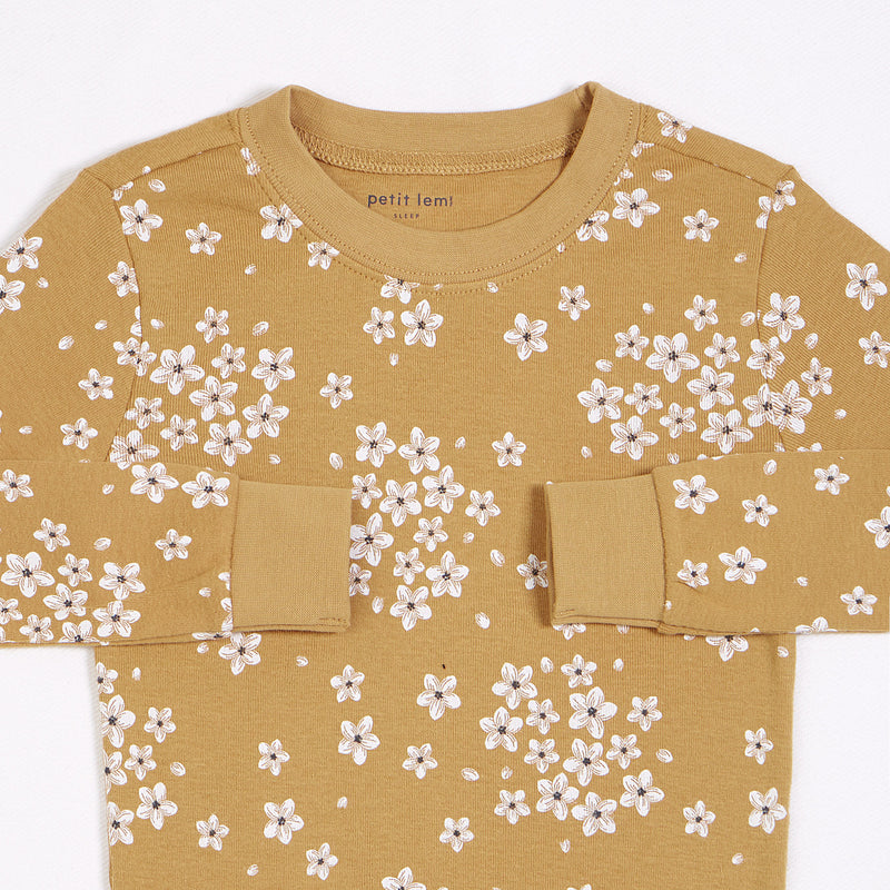 Ensemble pyjama marron à imprimés de fleurs d’automne - à partir